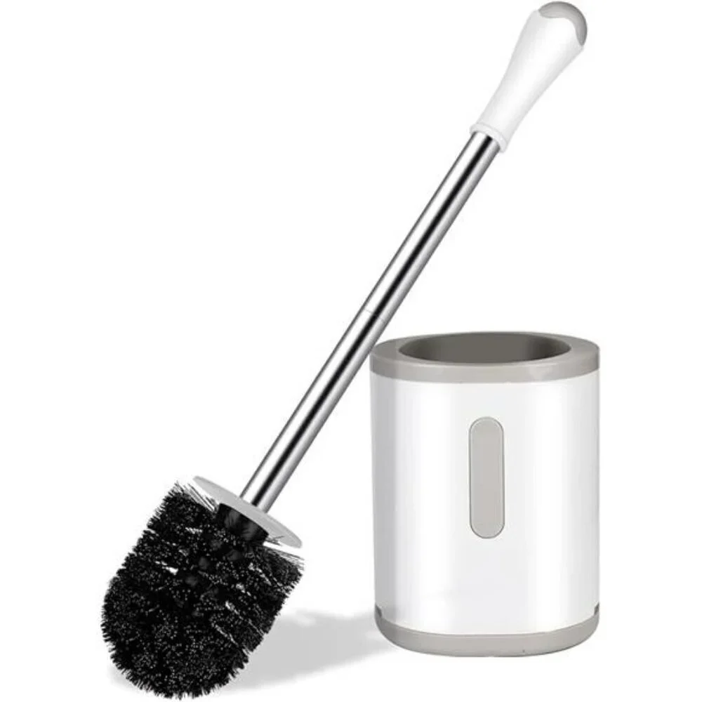 Toilet Brush and Holder Compact Deep Cleaning with Durable Bristles for Bathroom